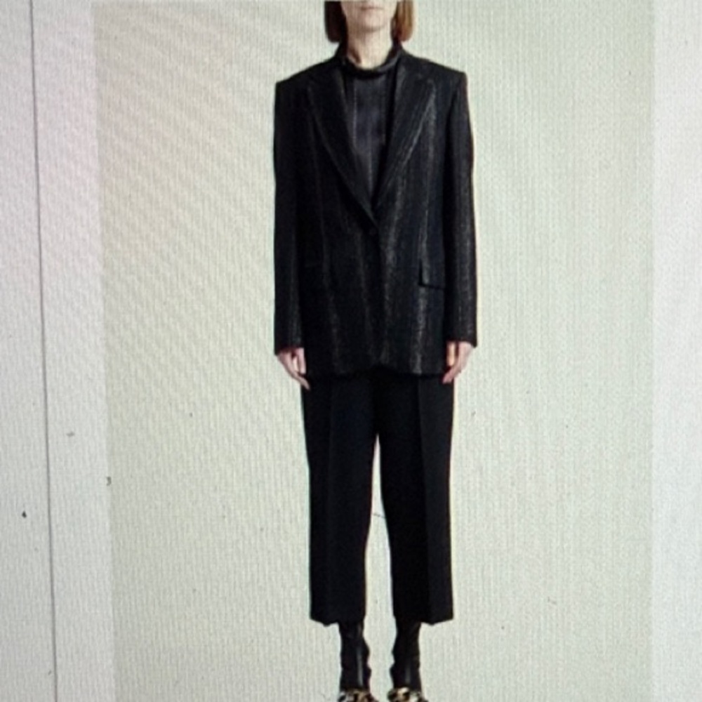 NWOT Stella McCartney Boyfriend Black and Silver Striped Blazer